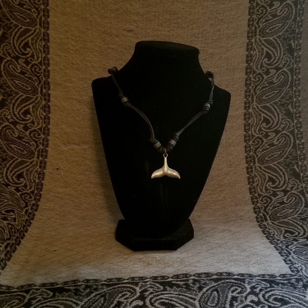 Silver Dolphin Tail Necklace